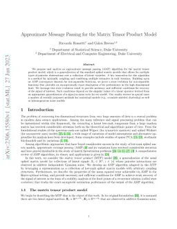 Approximate Message Passing for the Matrix Tensor Product Model