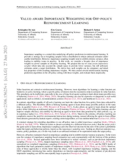 Value-aware Importance Weighting for Off-policy Reinforcement Learning