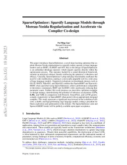 SparseOptimizer: Sparsify Language Models through Moreau-Yosida
  Regularization and Accelerate via Compiler Co-design