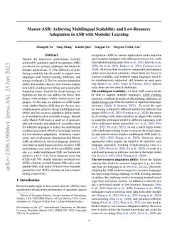 Master-ASR: Achieving Multilingual Scalability and Low-Resource
  Adaptation in ASR with Modular Learning