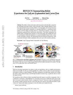 REFLECT: Summarizing Robot Experiences for Failure Explanation and
  Correction