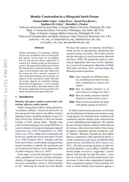 Identity Construction in a Misogynist Incels Forum