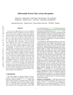 Differentially Private Video Activity Recognition