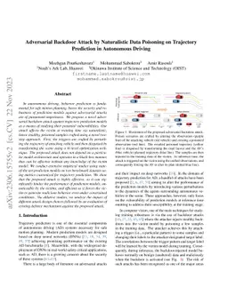 Adversarial Backdoor Attack by Naturalistic Data Poisoning on Trajectory
  Prediction in Autonomous Driving