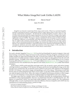 What Makes ImageNet Look Unlike LAION