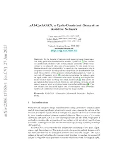 xAI-CycleGAN, a Cycle-Consistent Generative Assistive Network