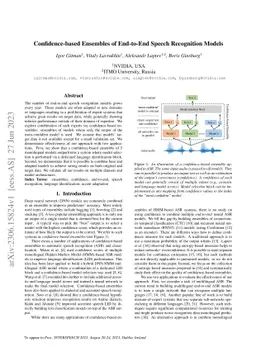 Confidence-based Ensembles of End-to-End Speech Recognition Models