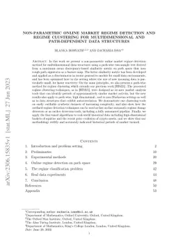 Non-parametric online market regime detection and regime clustering for
  multidimensional and path-dependent data structures