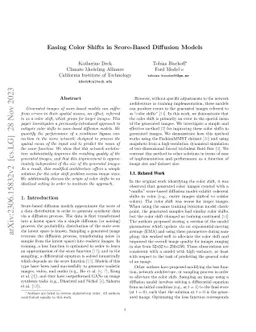 Easing Color Shifts in Score-Based Diffusion Models