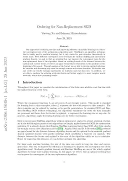 Ordering for Non-Replacement SGD