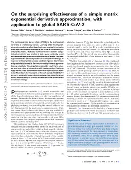 On the surprising effectiveness of a simple matrix exponential
  derivative approximation, with application to global SARS-CoV-2