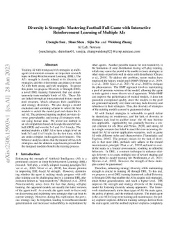 Diversity is Strength: Mastering Football Full Game with Interactive
  Reinforcement Learning of Multiple AIs