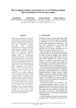 Most Language Models can be Poets too: An AI Writing Assistant and
  Constrained Text Generation Studio