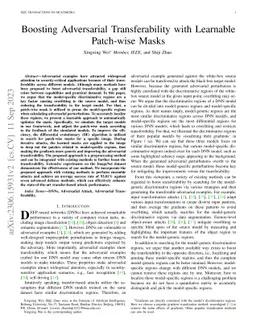 Boosting Adversarial Transferability with Learnable Patch-wise Masks