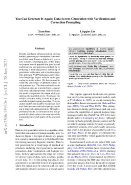 You Can Generate It Again: Data-to-Text Generation with Verification and Correction Prompting