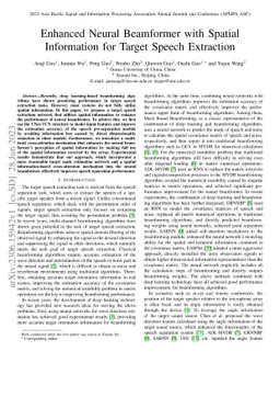 Enhanced Neural Beamformer with Spatial Information for Target Speech
  Extraction
