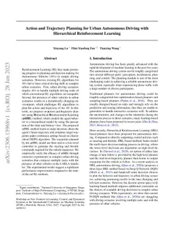 Action and Trajectory Planning for Urban Autonomous Driving with
  Hierarchical Reinforcement Learning