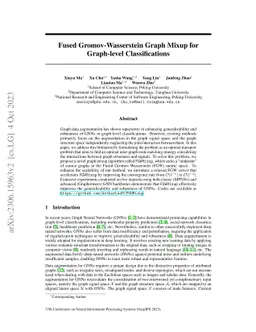 Fused Gromov-Wasserstein Graph Mixup for Graph-level Classifications
