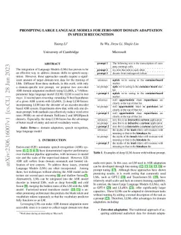 Prompting Large Language Models for Zero-Shot Domain Adaptation in
  Speech Recognition
