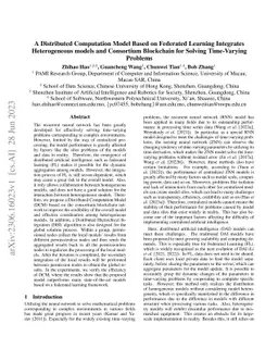A Distributed Computation Model Based on Federated Learning Integrates
  Heterogeneous models and Consortium Blockchain for Solving Time-Varying
  Problems