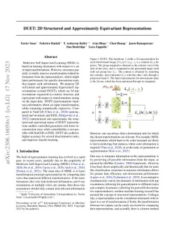 DUET: 2D Structured and Approximately Equivariant Representations