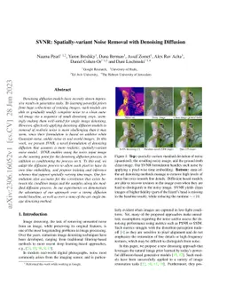 SVNR: Spatially-variant Noise Removal with Denoising Diffusion