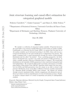 Joint structure learning and causal effect estimation for categorical
  graphical models