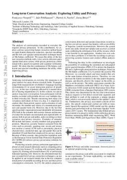 Long-term Conversation Analysis: Exploring Utility and Privacy