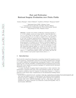 Fast and Frobenius: Rational Isogeny Evaluation over Finite Fields