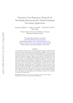 Generative User-Experience Research for Developing Domain-specific
  Natural Language Processing Applications