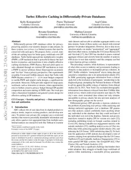 Turbo: Effective Caching in Differentially-Private Databases