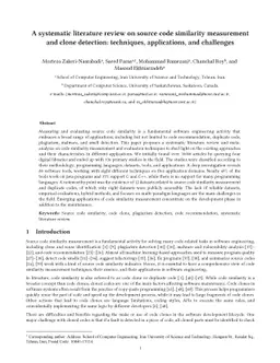 A systematic literature review on source code similarity measurement and
  clone detection: techniques, applications, and challenges