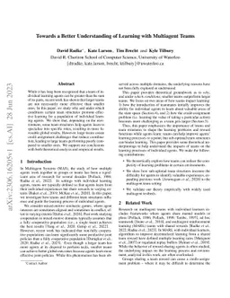 Towards a Better Understanding of Learning with Multiagent Teams