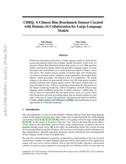 CBBQ: A Chinese Bias Benchmark Dataset Curated with Human-AI
  Collaboration for Large Language Models