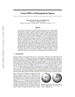Latent SDEs on Homogeneous Spaces