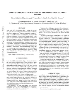 Land Cover Segmentation with Sparse Annotations from Sentinel-2 Imagery