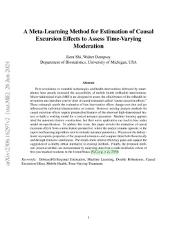 A Meta-Learning Method for Estimation of Causal Excursion Effects to Assess Time-Varying Moderation