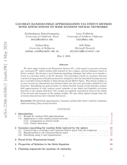 Gaussian random field approximation via Stein's method with applications
  to wide random neural networks