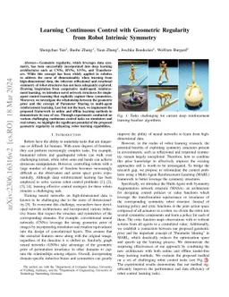 Learning Continuous Control with Geometric Regularity from Robot
  Intrinsic Symmetry