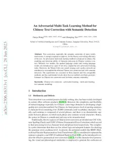 An Adversarial Multi-Task Learning Method for Chinese Text Correction
  with Semantic Detection