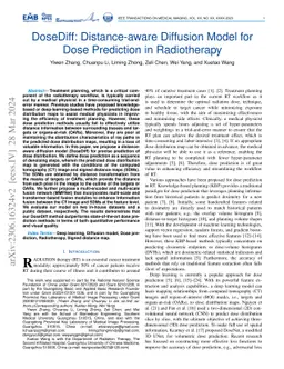 DoseDiff: Distance-aware Diffusion Model for Dose Prediction in
  Radiotherapy