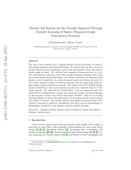 Theater Aid System for the Visually Impaired Through Transfer Learning
  of Spatio-Temporal Graph Convolution Networks