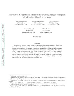 Information-Computation Tradeoffs for Learning Margin Halfspaces with
  Random Classification Noise