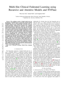 Multi-Site Clinical Federated Learning using Recursive and Attentive
  Models and NVFlare