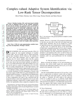 Complex-valued Adaptive System Identification via Low-Rank Tensor
  Decomposition