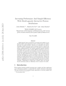 Increasing Performance And Sample Efficiency With Model-agnostic
  Interactive Feature Attributions