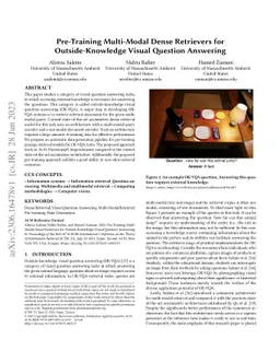 Pre-Training Multi-Modal Dense Retrievers for Outside-Knowledge Visual
  Question Answering