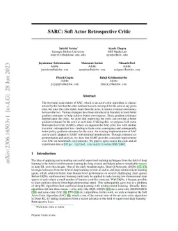 SARC: Soft Actor Retrospective Critic