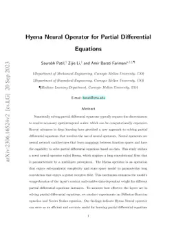 Hyena Neural Operator for Partial Differential Equations