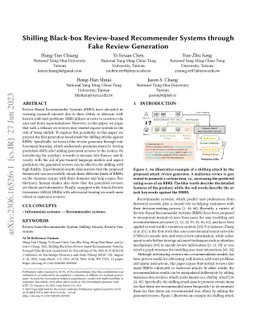 Shilling Black-box Review-based Recommender Systems through Fake Review
  Generation